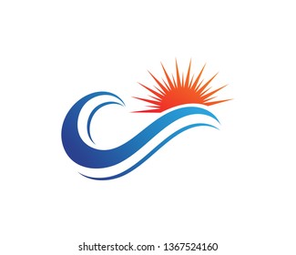 Water wave icon vector illustration design logo