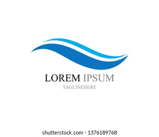 Water wave icon vector illustration design logo