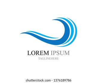 Water wave icon vector illustration design logo