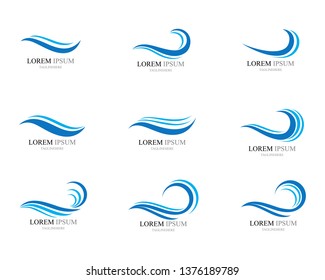 Water wave icon vector illustration design logo