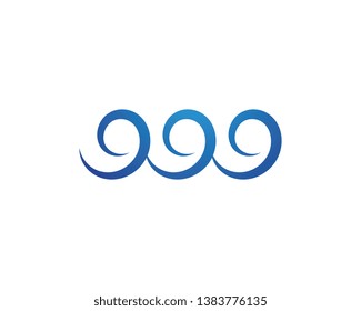 Water wave icon vector illustration design logo