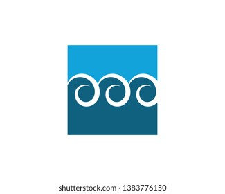 Water wave icon vector illustration design logo