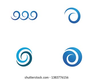Water wave icon vector illustration design logo
