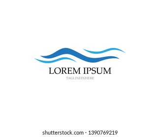 Water wave icon vector illustration design logo