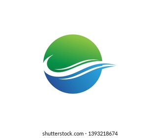 Water wave icon vector illustration design logo
