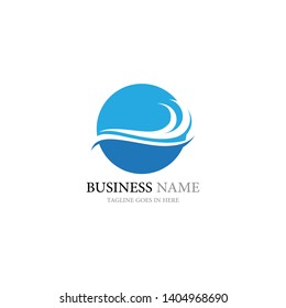Water wave icon vector illustration design logo