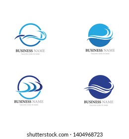 Water wave icon vector illustration design logo