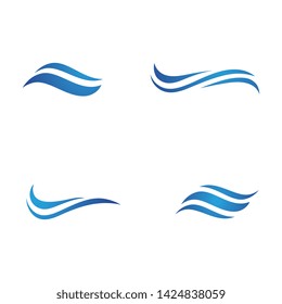 Water wave icon vector illustration design logo