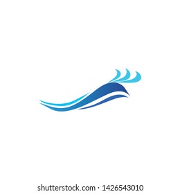 Water wave icon vector illustration design logo