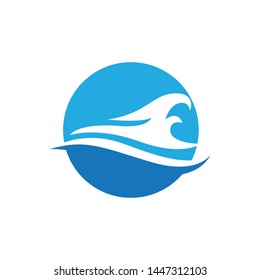 Water wave icon vector illustration design logo