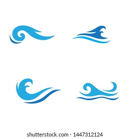 Water wave icon vector illustration design logo