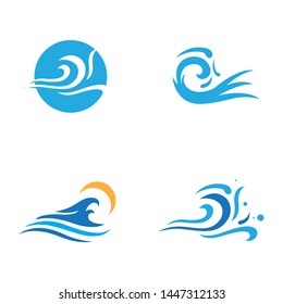 Water wave icon vector illustration design logo