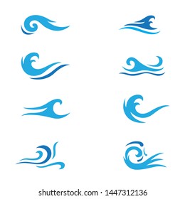 Water wave icon vector illustration design logo