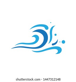 Water wave icon vector illustration design logo