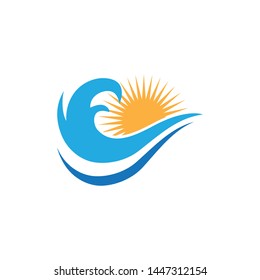 Water wave icon vector illustration design logo