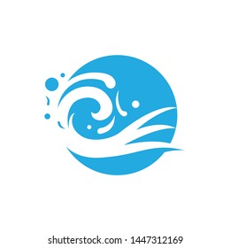 Water wave icon vector illustration design logo
