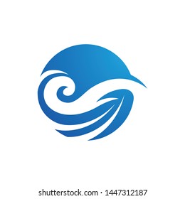 Water wave icon vector illustration design logo