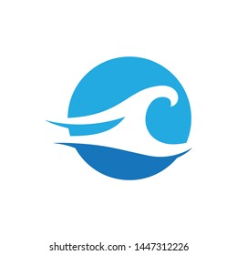 Water wave icon vector illustration design logo