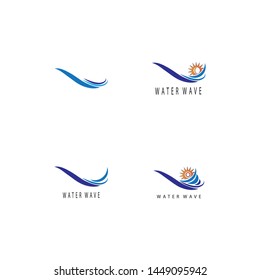 Water wave icon vector illustration design logo template 
