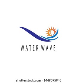 Water wave icon vector illustration design logo template 