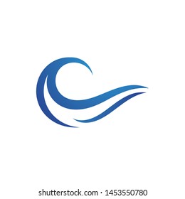 Water wave icon vector illustration design logo