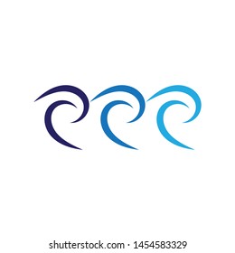 Water wave icon vector illustration design logo