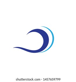 Water wave icon vector illustration design logo