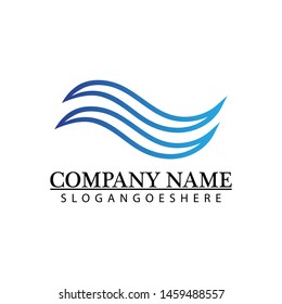 Water wave icon vector illustration design logo