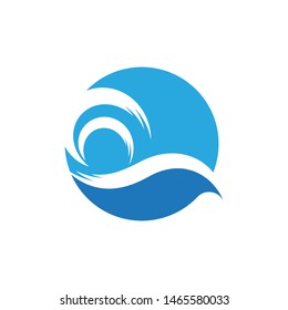 Water wave icon vector illustration design logo