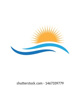 Water wave icon vector illustration design logo