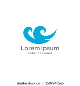 Water wave icon vector illustration design logo template