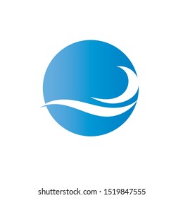 Water wave icon vector illustration design logo