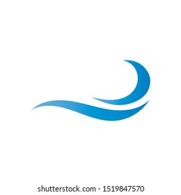 Water wave icon vector illustration design logo