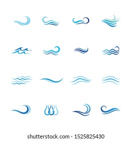 Water wave icon vector illustration design logo