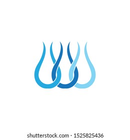 Water wave icon vector illustration design logo