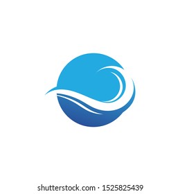 Water wave icon vector illustration design logo