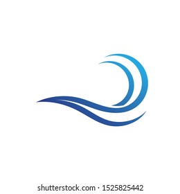 Water wave icon vector illustration design logo