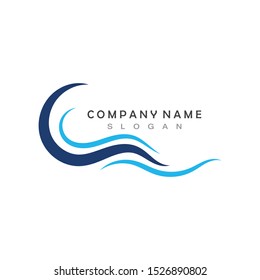 Water wave icon vector illustration design logo