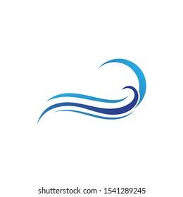 Water wave icon vector illustration design logo