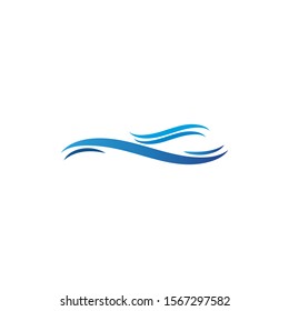 Water wave icon vector illustration design logo