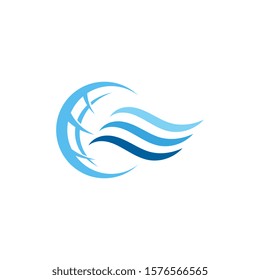 Water wave icon vector illustration design logo