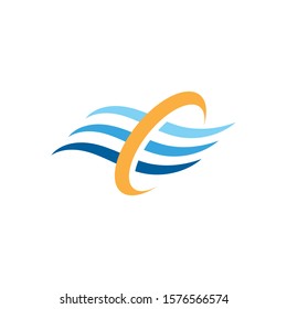 Water wave icon vector illustration design logo