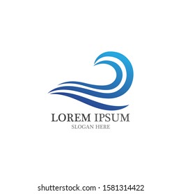 Water wave icon vector illustration design logo
