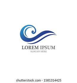 Water wave icon vector illustration design logo
