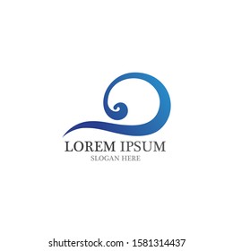 Water wave icon vector illustration design logo