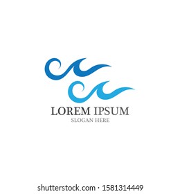 Water wave icon vector illustration design logo