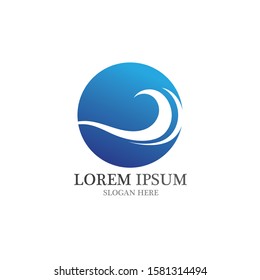 Water wave icon vector illustration design logo