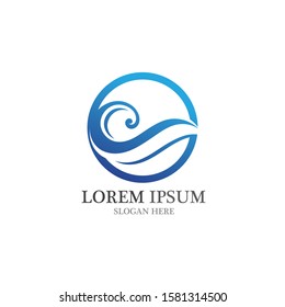 Water wave icon vector illustration design logo