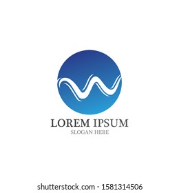 Water wave icon vector illustration design logo
