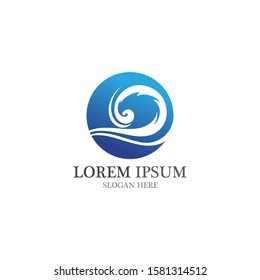 Water wave icon vector illustration design logo